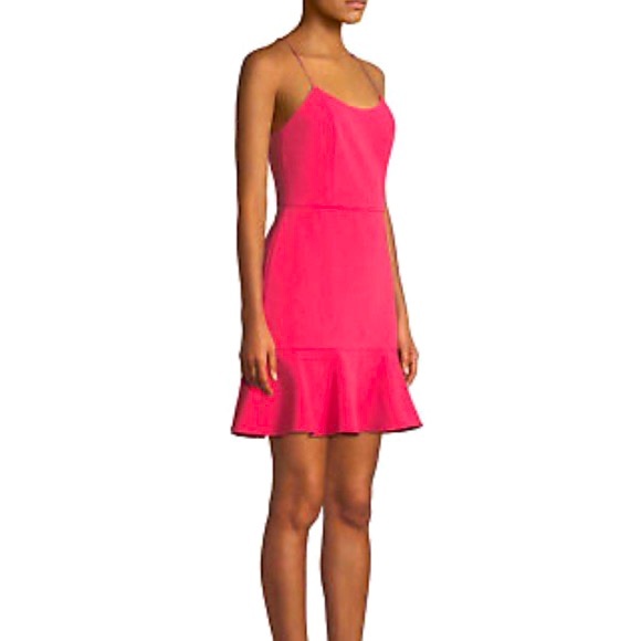 Alice + Olivia Andalasia Fit & Flare Pink Mini Dress 8 - Picture 3 of 8